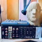 500 series rack, tascam portastudio, binaural head